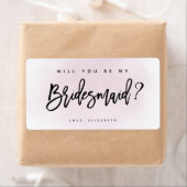 Étiquette Aquarelle Rose Vive Serez-Vous Ma Serveuse D'Accue (En situation)