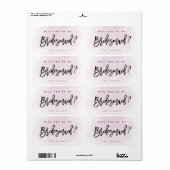 Étiquette Aquarelle Rose Vive Serez-Vous Ma Serveuse D'Accue (Feuille entière)