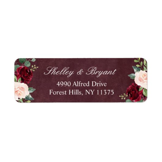 Étiquette Aquarelle rouge Bourgogne (Devant)