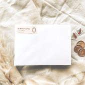 Étiquette Aquarelle Rouge et Vert Bow Wire Noël