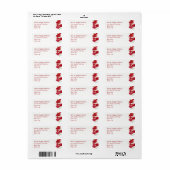 Étiquette Aquarelle Rouge Populations Jardin Fleur Art (Feuille entière)