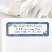 Étiquette Aquarelle Royal Bleu, Vert, Or Simplicité (En situation)