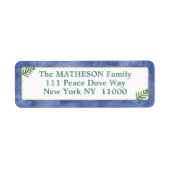 Étiquette Aquarelle Royal Bleu, Vert, Or Simplicité (Devant)