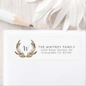 Étiquette Aquarelle Rustique Antler (En situation)