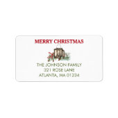 Étiquette Aquarelle rustique Berries à pin de Noël (Devant)