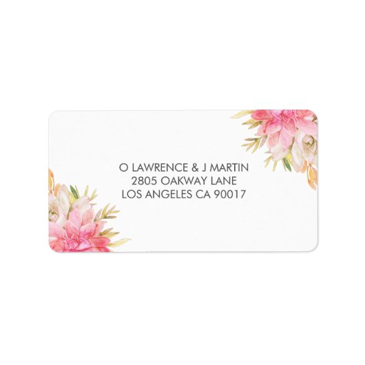 Étiquette Aquarelle rustique du désert Succulents (Devant)