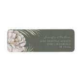 Étiquette Aquarelle rustique Floral Vert Adresse de retour (Devant)