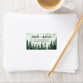 Étiquette Aquarelle Rustique Green Forest Adresse de retour (En situation)