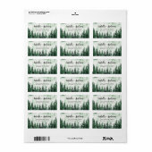 Étiquette Aquarelle Rustique Green Forest Adresse de retour (Feuille entière)