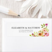 Étiquette Aquarelle Rustique Mariage Floral Retour (En situation)