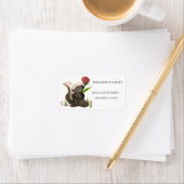 Étiquette Aquarelle Skunk Rose Mignon (En situation)