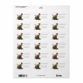 Étiquette Aquarelle Skunk Rose Mignon (Feuille entière)