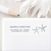 Étiquette Aquarelle Starfish Beach Wedding (En situation)