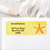 Étiquette Aquarelle Starfish Peinture sur papier ancien (En situation)