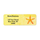 Étiquette Aquarelle Starfish Peinture sur papier ancien (Devant)