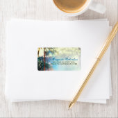 Étiquette Aquarelle String éclaire Palms Beach Mariage (En situation)