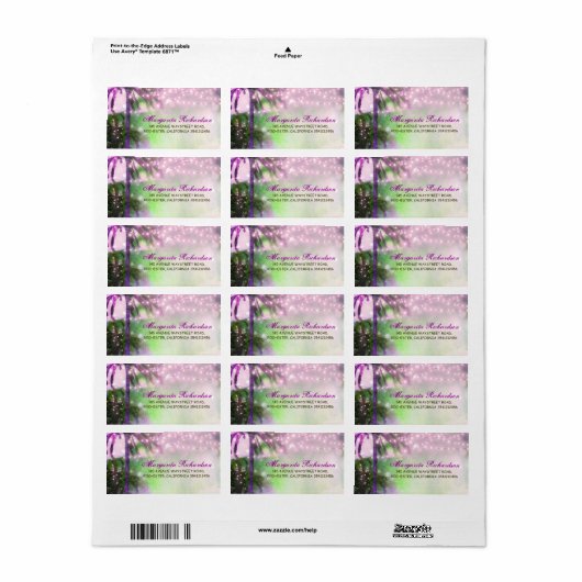 Étiquette Aquarelle String éclaire Palms Beach Mariage (Feuille entière)