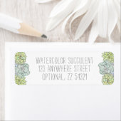 Étiquette Aquarelle Succulent Boho Chic Adresse de retour (En situation)