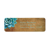 Étiquette Aquarelle Succulente Rustique Brown (Devant)