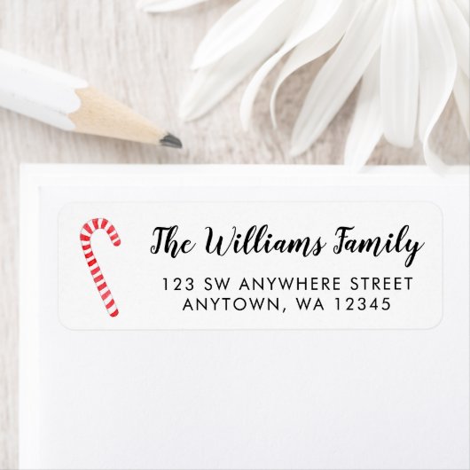 Étiquette Aquarelle Sucre de canne Noël Adresse de retour (En situation)