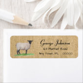 Étiquette Aquarelle Suffolk Sheep (En situation)