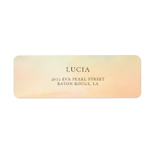 Étiquette Aquarelle Sunset Cloud 9 Adresse de Fête des marié