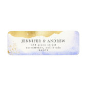 Étiquette Aquarelle transparente Gold Foil Adresse de retour (Devant)