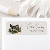 Étiquette Aquarelle Tropical Safari Jungle Zebra (En situation)