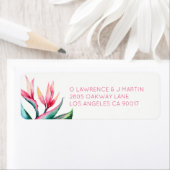 Étiquette Aquarelle tropicale de l'Oiseau du Paradis (En situation)