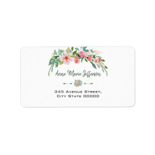 Étiquette Aquarelle tropicale exotique Luau Mariage floral