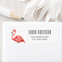 Aquarelle tropicale Flamant rose rose