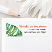 Étiquette Aquarelle tropicale lumineuse Adresse de retour (En situation)