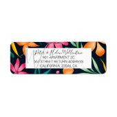 Étiquette Aquarelle tropicale moderne motif marine (Devant)