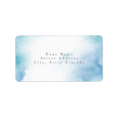 Étiquette Aquarelle Turquoise bleue Cadre Abstrait (Devant)