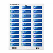 Étiquette aquarelle Turquoise Pinceau bleu peint (Feuille entière)
