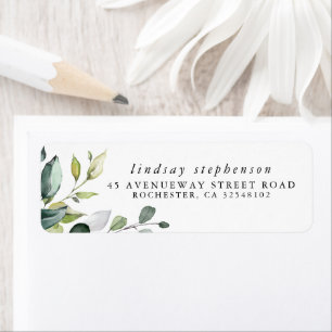 Étiquette Aquarelle Verdure et Feuilles d'Eucalyptus