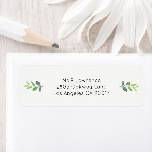 Étiquette Aquarelle Verdure Feuille Foliage (En situation)