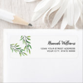 Étiquette Aquarelle Verdure Feuilles Élégant (En situation)