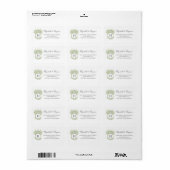 Étiquette Aquarelle Vert et Blanc Hydrangea Crest Adresse (Feuille entière)