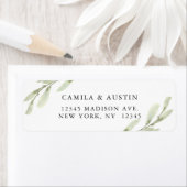 Étiquette Aquarelle Vert Twig Adresse de retour (En situation)