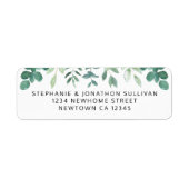 Étiquette Aquarelle verte Adresse de retour (Devant)