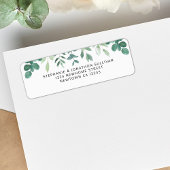Étiquette Aquarelle verte Adresse de retour