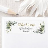 Étiquette Aquarelle verte Adresse de retour (En situation)