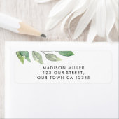 Étiquette Aquarelle verte Adresse de retour (En situation)