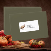 Étiquette Aquarelle verte coupée Turquie Thanksgiving Adress