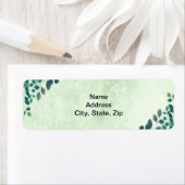 Étiquette Aquarelle verte Eucalyptus Feuilles Adresse (En situation)