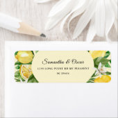 Étiquette Aquarelle vintage Cadre de citrons jaunes (En situation)