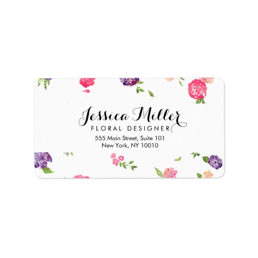 Étiquette Aquarelle vintage Flores Artisanat Designer II (Devant)