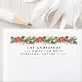 Étiquette Aquarelle vintage vacances Poinsettia (En situation)