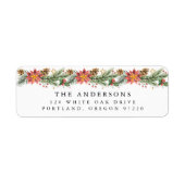 Étiquette Aquarelle vintage vacances Poinsettia (Devant)